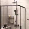 Комплект душевого уголка с душевой системой и аксессуарами Am.Pm Gem S WK93ER стекло прозрачное профиль черный без поддона