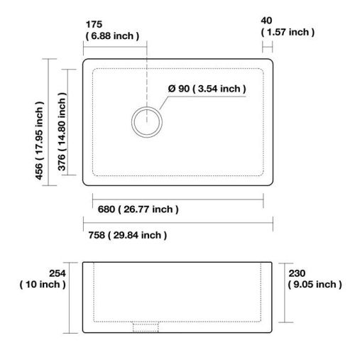 Кухонная мойка Kerasan Hanna Glasse 541101 75х45 цвет белый поверхность глянцевая - фото 2