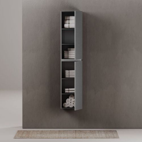 Шкаф-пенал Sancos FOLK PFL35ES 40х170 подвесной цвет серый - фото 3