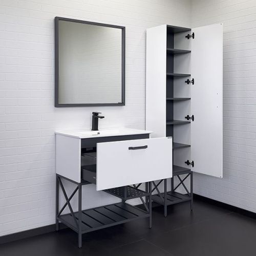 Тумба с раковиной Comforty Бредфорд 00-00013442CF 80х50 напольная цвет белый - фото 5