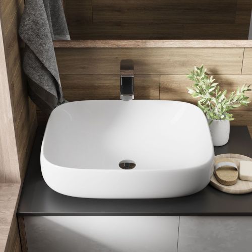 Раковина из сантехнического фаянса Grossman Falcon GR-3054 60х40 накладная цвет белый без отверстий под смеситель - фото 3