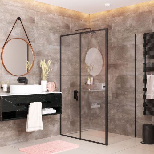 Душевой уголок Wasserkraft Dill 61S 61S16 110х100 стекло прозрачное профиль черный без поддона - фото 2