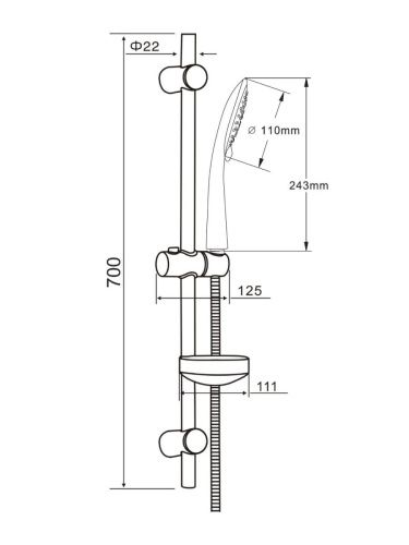 Душевой гарнитур Orange O-Shower OS705cr настенный хром - фото 5