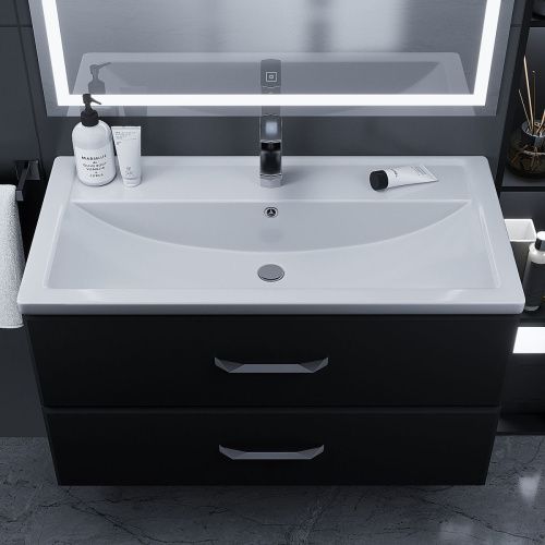 Раковина из искусственного камня Uperwood Foster 291020343 90х50 полувстраиваемая цвет белый - фото 4