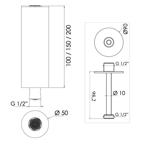 Верхний душ Daniel Steel SS2A578PELCM20 20х20 латунь - фото 3