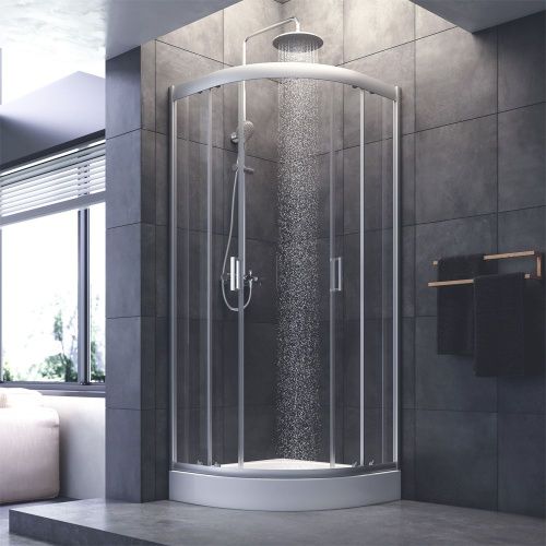 Душевой уголок Am.Pm Gem W90G-401-080WT 80х80 стекло прозрачное профиль хром без поддона - фото 3