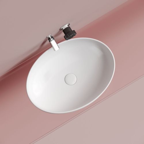 Раковина из сантехнического фарфора Ceramica Nova ELEMENT CN6056MW 50х40 накладная цвет белый без отверстий под смеситель - фото 5