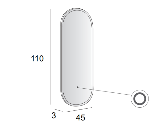 Зеркало с подсветкой Cezares 45095 50х110 подвесное - фото 3