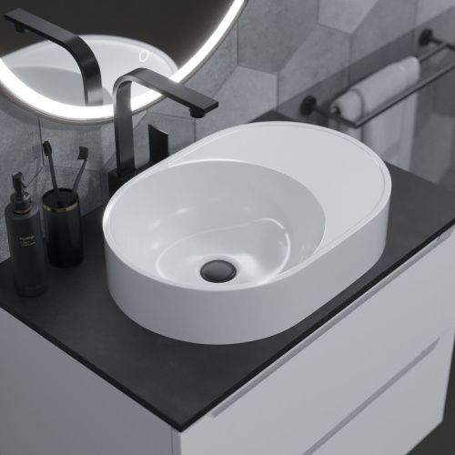 Раковина из искусственного камня Uperwood Luna 2911020343 50х40 накладная цвет белый - фото 3