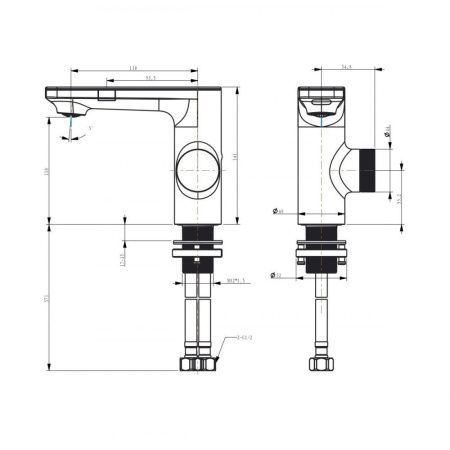 Смеситель Berges MORANS 76002 на раковину черный с термостатом