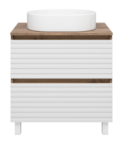 Тумба под раковину Brevita Dakota DAK-07070-19/01-2Я 70х50 напольная цвет белый/коричневый - фото 2