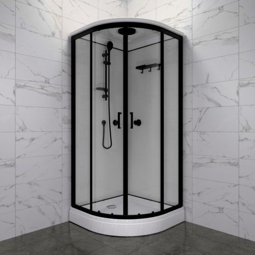 Душевая кабина Тритон Прайм-Блэк Щ0000071582 90х90 четверть круга с крышей ориентация универсальная - фото 5