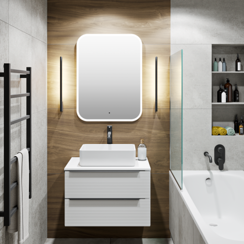 Тумба под раковину Runo Орлеан 00-00004648 60х50 подвесная цвет белый - фото 4