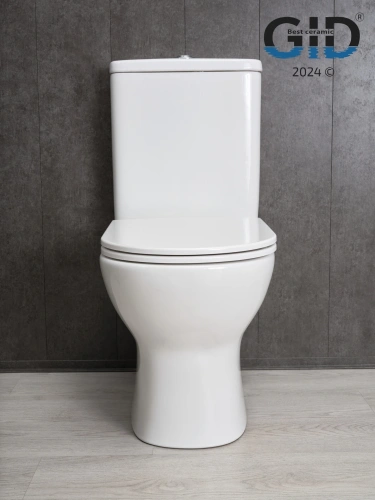 Унитаз напольный с бачком Gid Concavo Tn2123 (62243Y) белый с сиденьем микролифт безободковый - фото 2