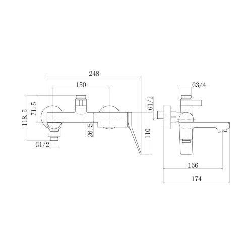 Душевая стойка Fashun A2486 настенная цвет хром - фото 3