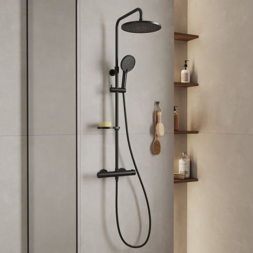 Душевая стойка Milardo Ideal Spa ILSBLTHM89 настенная цвет черный - фото 2