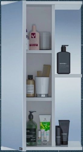 Зеркало-шкаф СанТа Ника 101080 40х70 подвесной цвет белый - фото 2