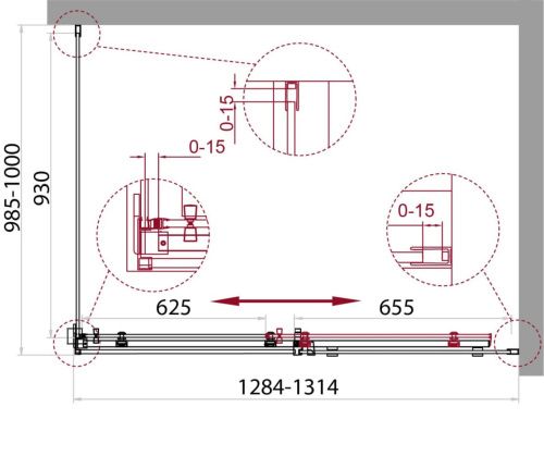 Душевой уголок BelBagno ACQUA ACQUA-AH-1-130/100-C-Cr 130х100 стекло прозрачное профиль хром без поддона - фото 2