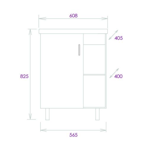 Тумба под раковину Onika Тимбер 106116 60х40 напольная цвет серый/коричневый - фото 3
