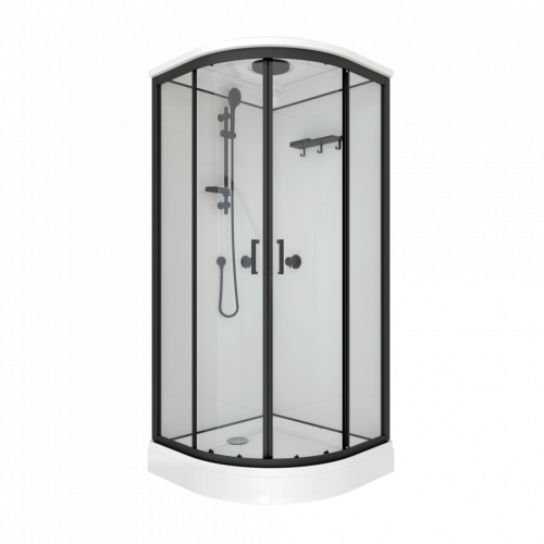 Душевая кабина Тритон Прайм-Блэк Щ0000071582 90х90 четверть круга с крышей ориентация универсальная - фото 3
