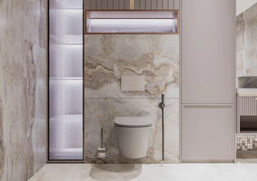 Унитаз подвесной Veconi Moro VMO-48TGr серый с сиденьем микролифт безободковый смыв торнадо - фото 2