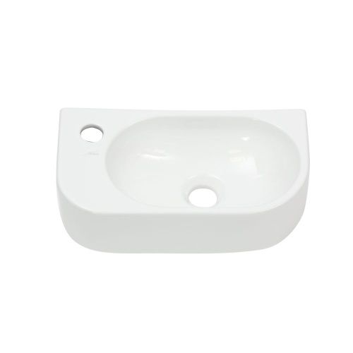 Раковина из сантехнического фарфора Melana 78204R-805 40х20 подвесная цвет белый 1 отверстие под смеситель - фото 3