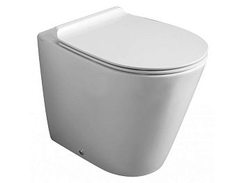 Чаша унитаза приставная Simas GA 01 bia цвет белый без сиденья безободковая душевой смыв