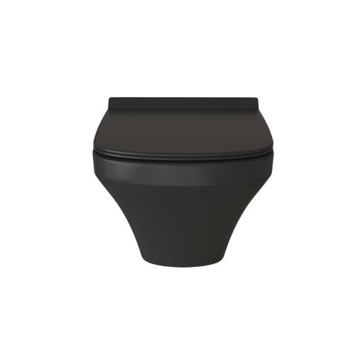 Унитаз подвесной Grossman Санфаянс GR-4440BMS черный с сиденьем микролифт безободковый каскадный смыв - фото 2