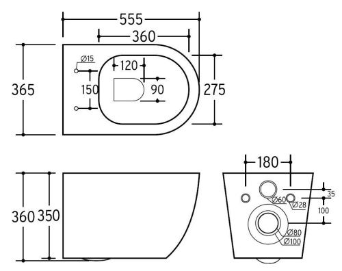 Унитаз подвесной CHARUS TORRE BIANCA EWC700-121W белый с сиденьем микролифт безободковый каскадный смыв - фото 4