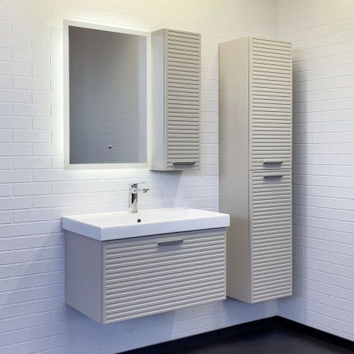 Тумба с раковиной Comforty Касабланка 00-00015382CF 80х50 подвесная цвет серый - фото 5