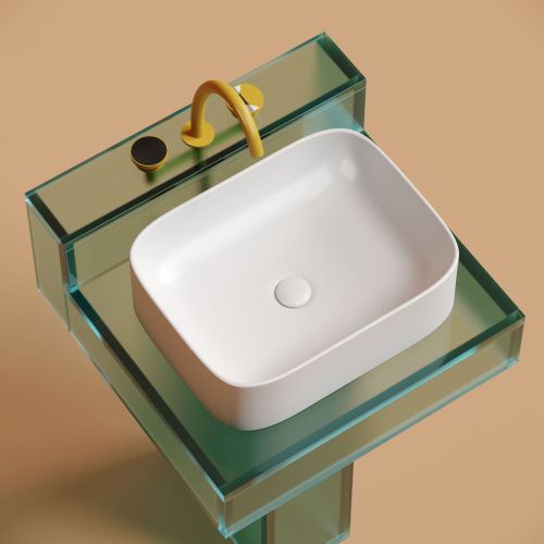 Раковина из сантехнического фарфора Ceramica Nova ELEMENT CN6052MW 50х40 накладная цвет белый - фото 2