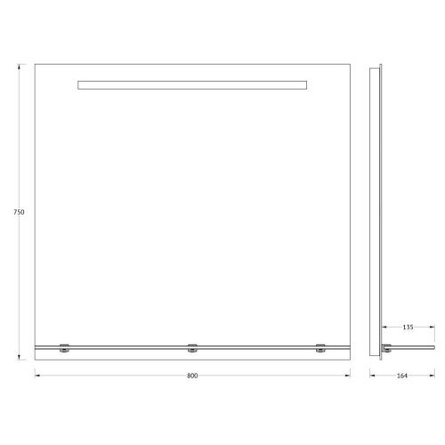 Зеркало с подсветкой Evoform Ledline-S BY 2156 80х80 подвесное - фото 2