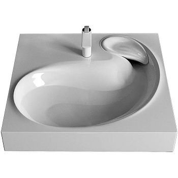 Раковина из искусственного камня Jorno 4627173210348 60х60 накладная цвет белый