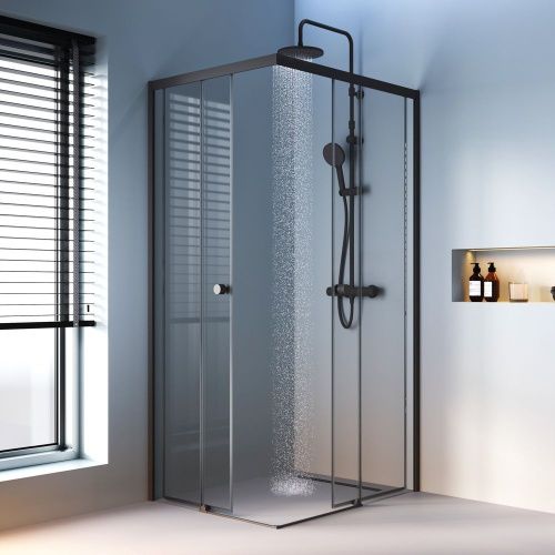 Душевой уголок Am.Pm X-Joy W94G-403-10080-BТ 100х80 стекло прозрачное профиль черный без поддона - фото 3