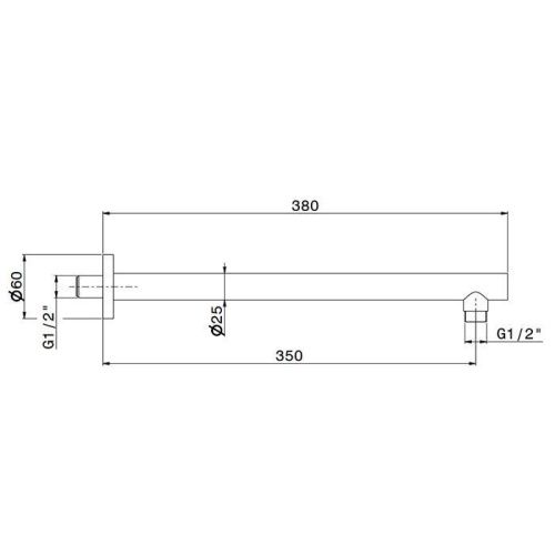 Кронштейн для верхнего душа Newform X-Steel 316 29390X.50.050 нержавеющая сталь - фото 2