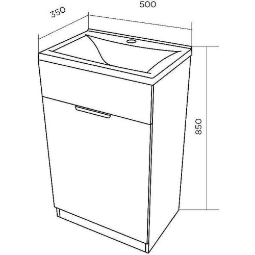 Тумба с раковиной 1MarKa Revo У99085 50х40 напольная цвет серый - фото 5