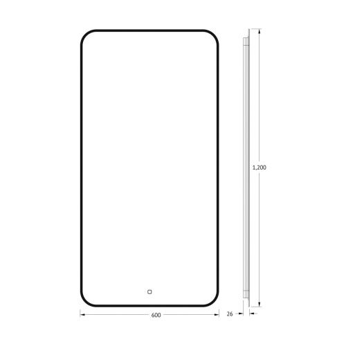 Зеркало с подсветкой Defesto AURA DF 2968S 60х120 подвесное - фото 2