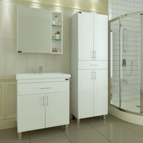 Зеркало-шкаф СанТа Дублин 123006 80х70 подвесной цвет белый - фото 2