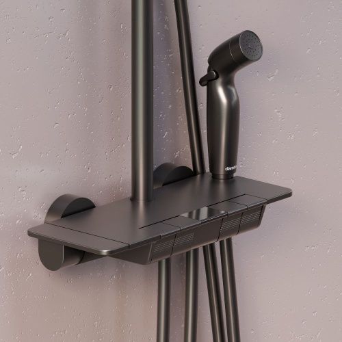 Душевая стойка Damixa Gala 953770300 настенная цвет черный - фото 5