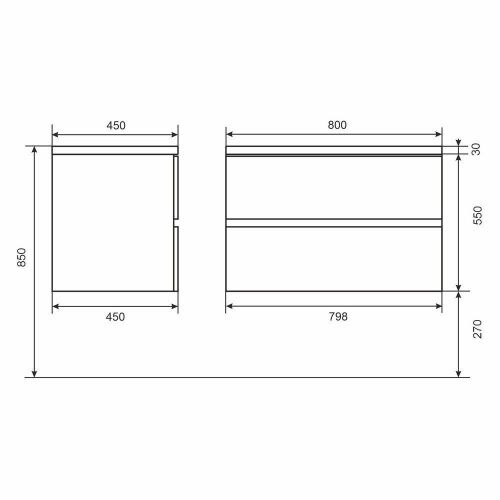 Тумба с раковиной Uperwood Barsa-Next 290000013 80х50 цвет коричневый/черный - фото 2