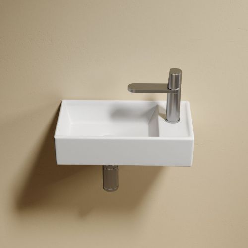 Раковина из сантехнического фарфора Ceramica Nova ELEMENT CN6051LMW 40х20 подвесная цвет белый 1 отверстие под смеситель - фото 5