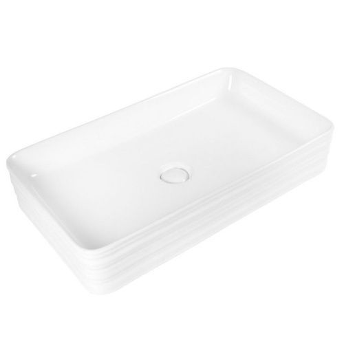 Раковина из сантехнического фарфора Bond Cube S64-680 70х40 накладная цвет белый без отверстий под смеситель