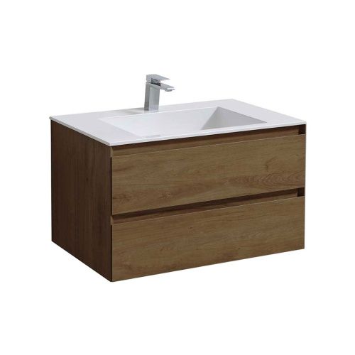 Тумба под раковину Vincea Luka VMC-2L800TO 80х50 подвесная цвет коричневый - фото 5