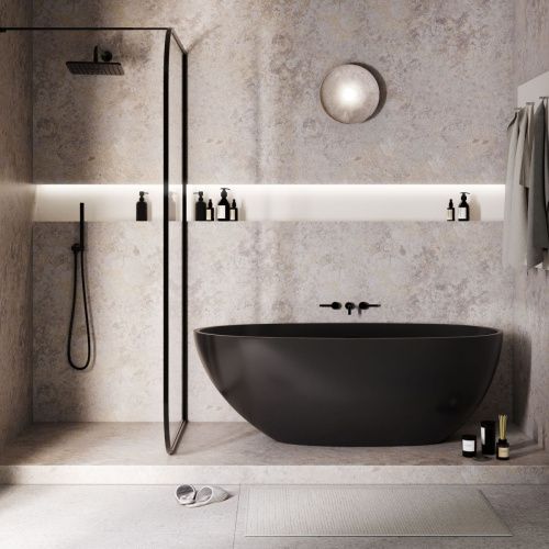 Ванна акриловая Grossman Fly GR-1104MBB 170х75 отдельностоящая овальная с ножками - фото 2