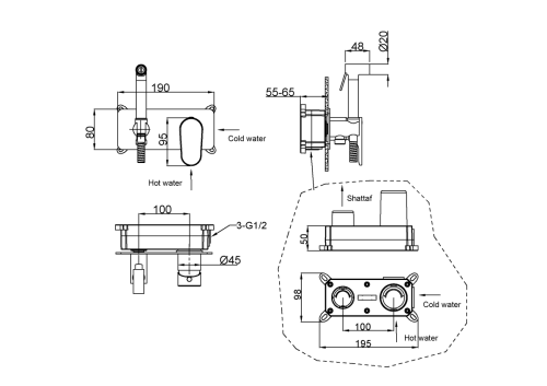 Гигиенический душ Boheme Spectre 457-MG золото - фото 2