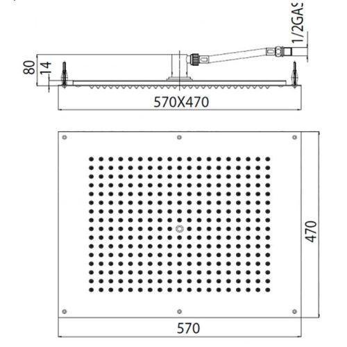 Верхний душ Bossini Rectangular H38391.030 хром - фото 2