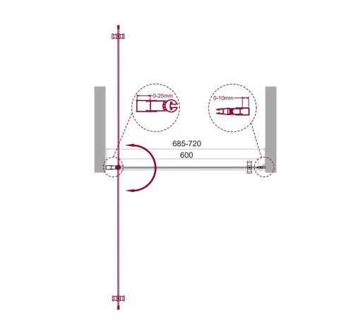 Душевая дверь BelBagno ETNA ETNA-B-1-70-C-Cr-90 70х195 стекло прозрачное профиль хром - фото 2