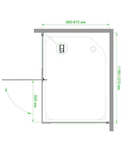 Душевой уголок Royal Bath HPV RB9120HPV-C-BL 120х90 стекло матовое профиль черный с поддоном - фото 4