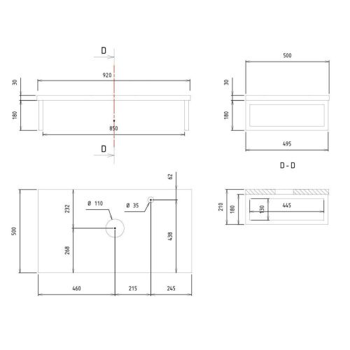 Консоль под раковину Orka Kestel 3001038 90х50 подвесная цвет коричневый - фото 5