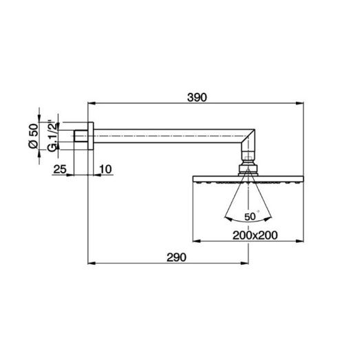 Верхний душ Cisal Shower DS01326021 Акция хром - фото 2